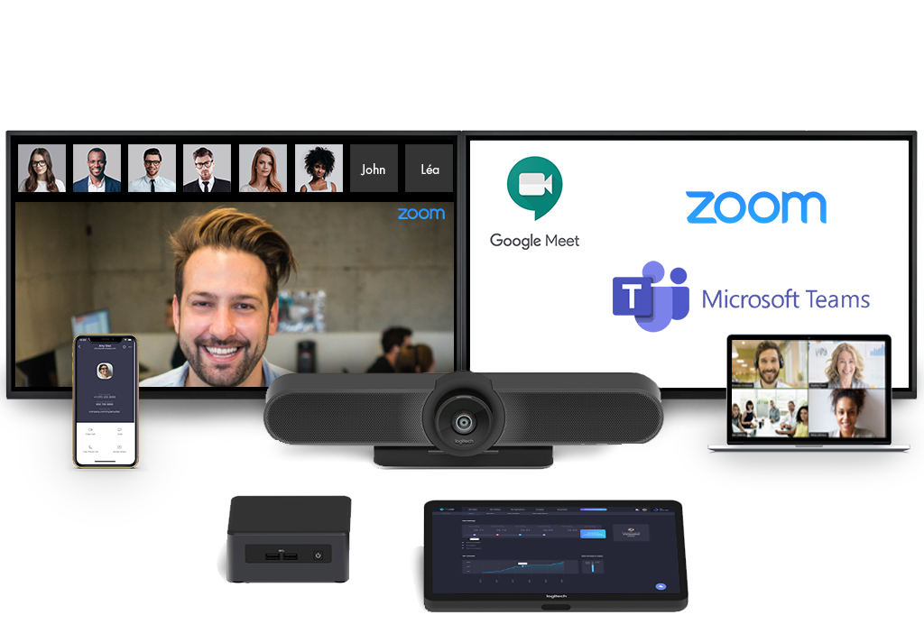 Solutions applicatives et matériels de visioconférence pour Zoom, Meet et Teams