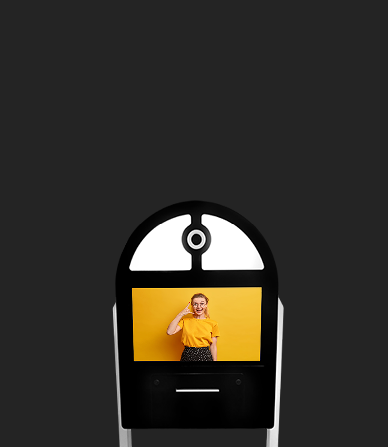 Borne tactile Photobot pour prise de photo type Photomaton