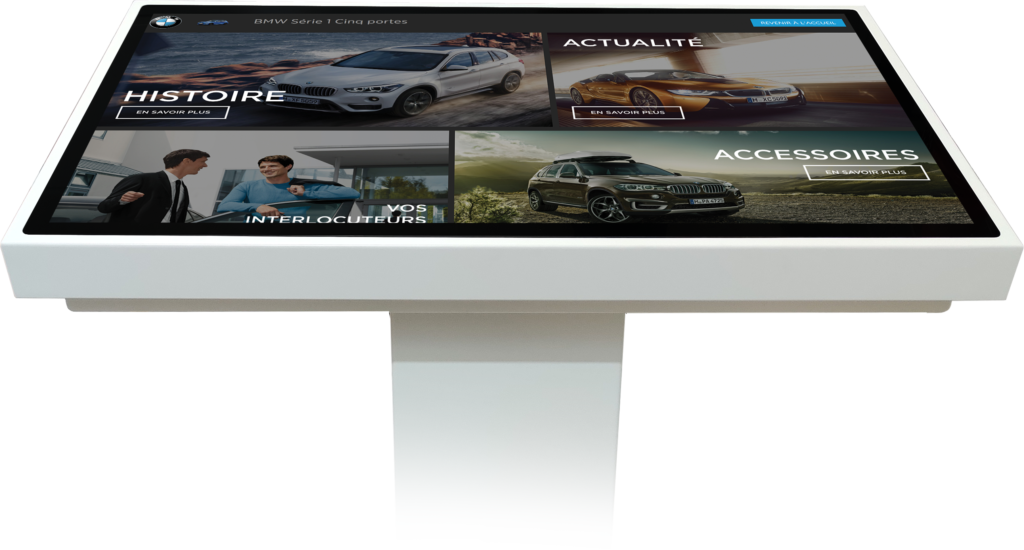 Table tactile ELC2 55" 4K avec application pour une concession automobile
