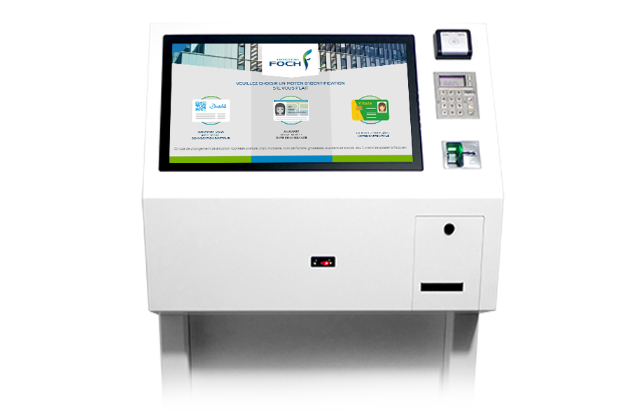 Borne tactile iMED 22" avec application de gestion des flux et d'orientation des patients
