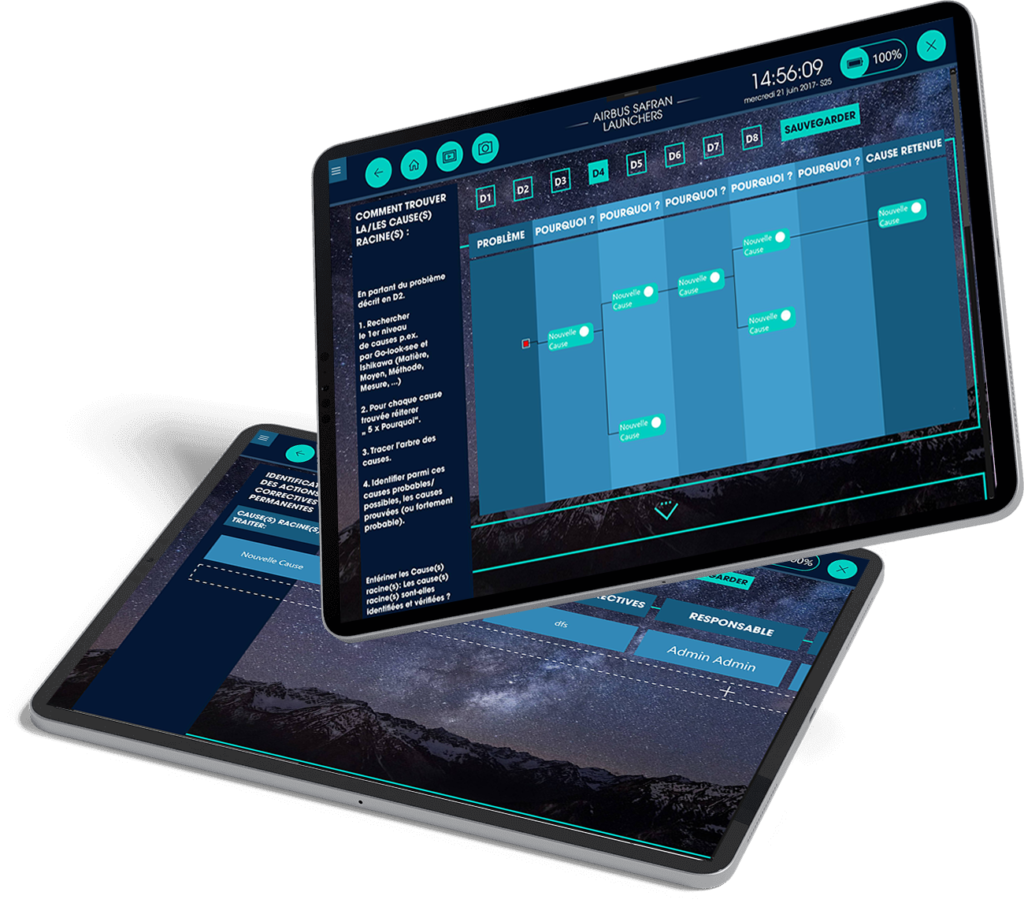 Tablettes tactiles avec application digital pour le contrôle qualité dans le secteur aérospatial