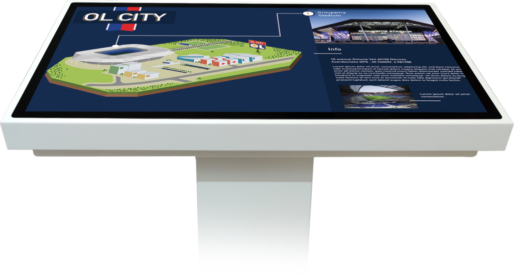 Table tactile ELC2 55" 4K inclinée avec application pour un club de football